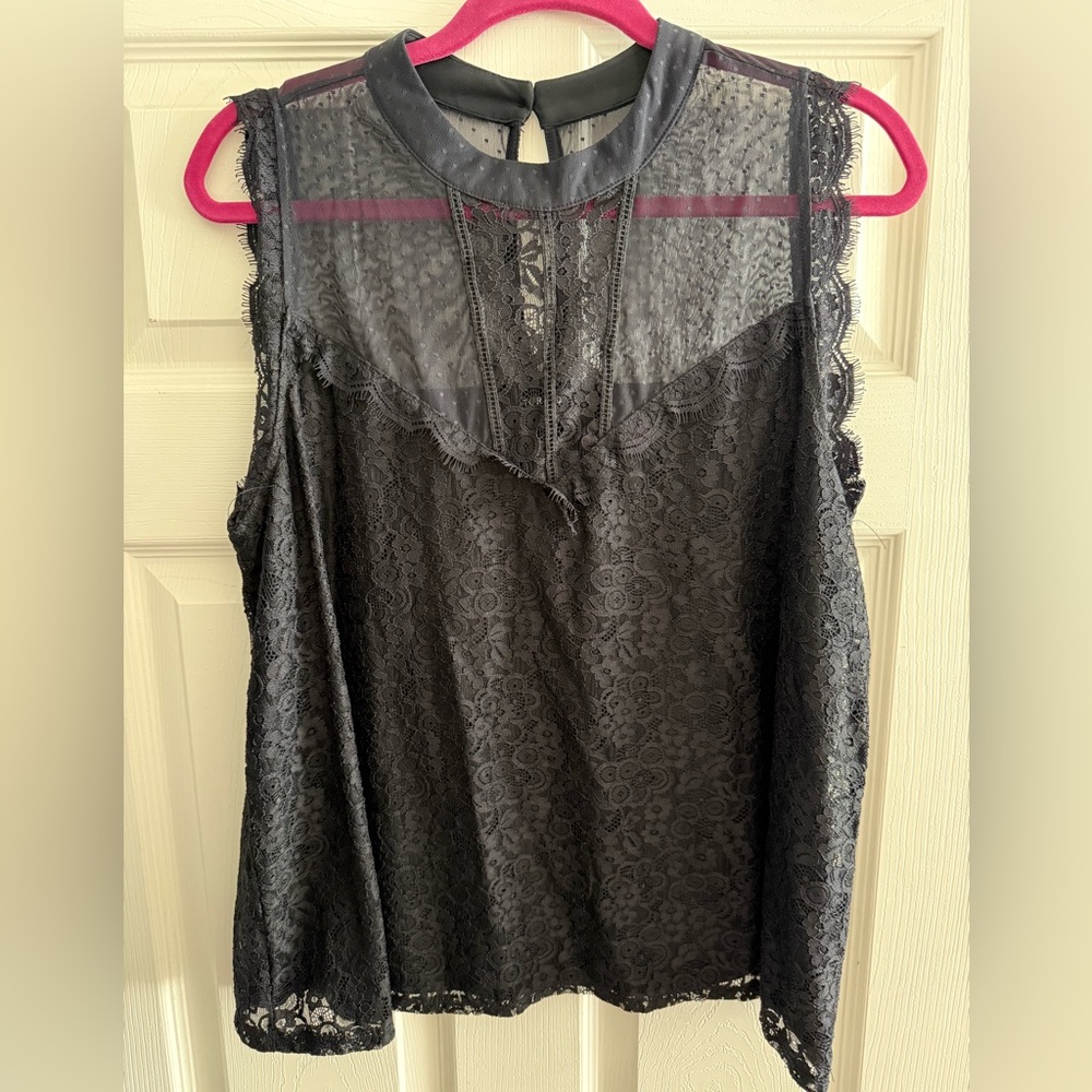 Torrid Black Lace Sleeveless Blouse